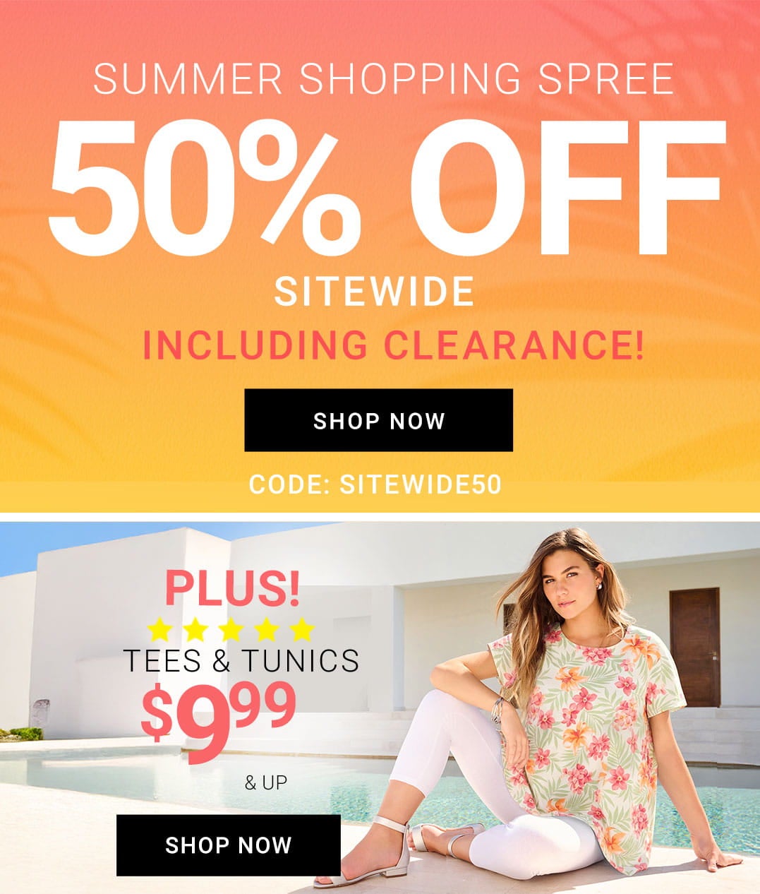 Summer Shopping Spree — 50% Off Sitewide Including Clearance