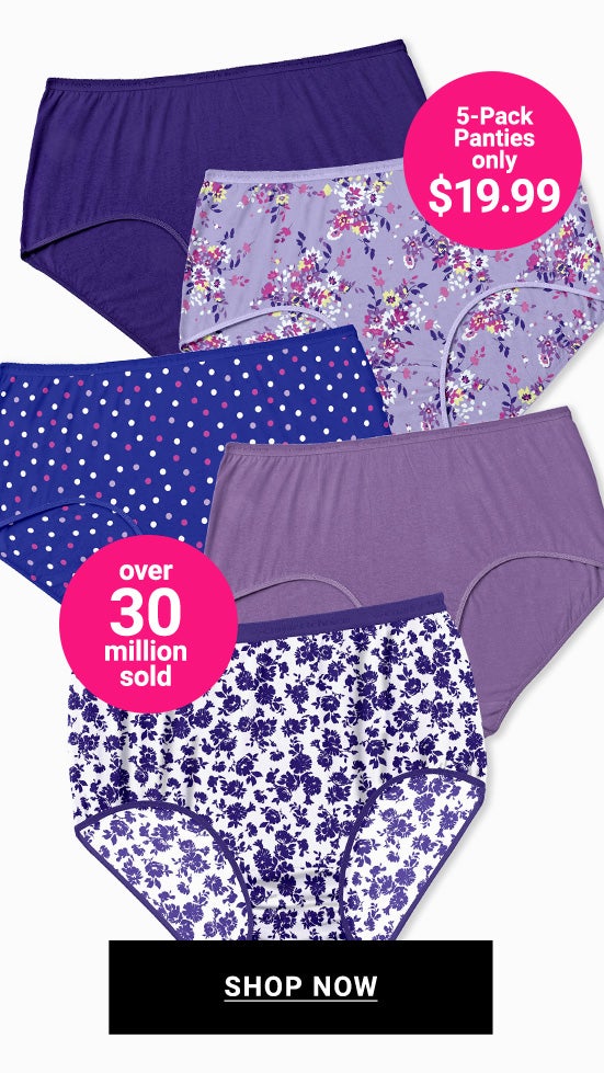 5 Pack Panties Only $19.99 Shop Now