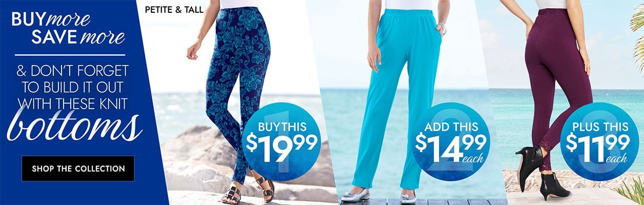Mix & Match 3 for $36 Tops, Leggings & soft knit pants