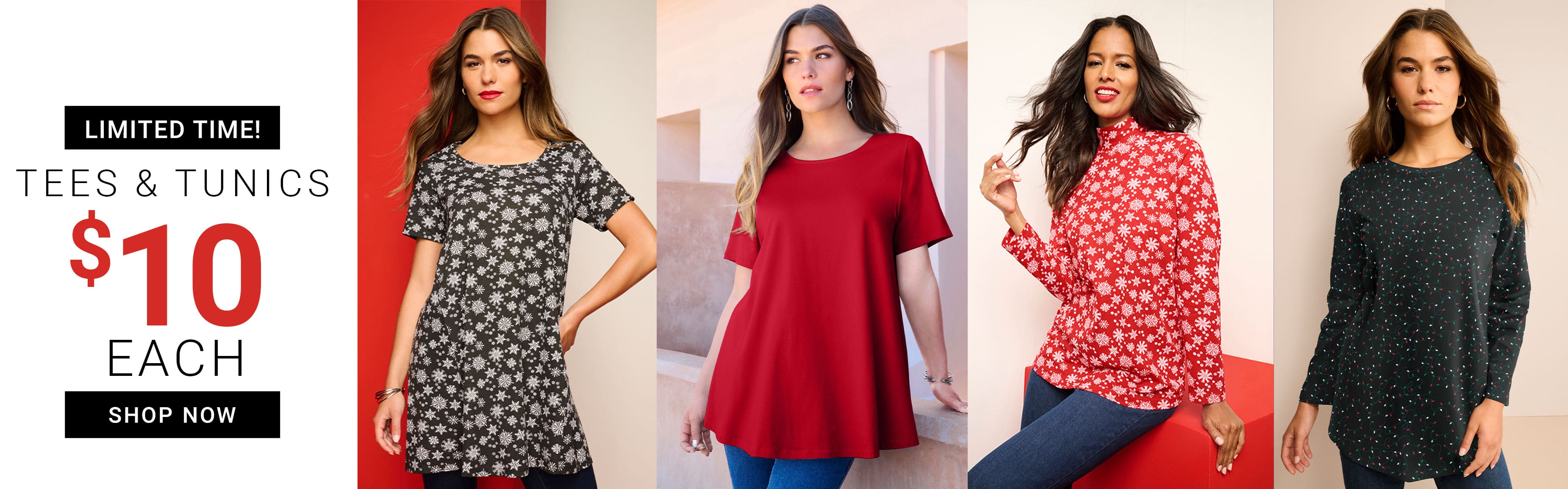 shop TEES & TUNICS $10 EACH