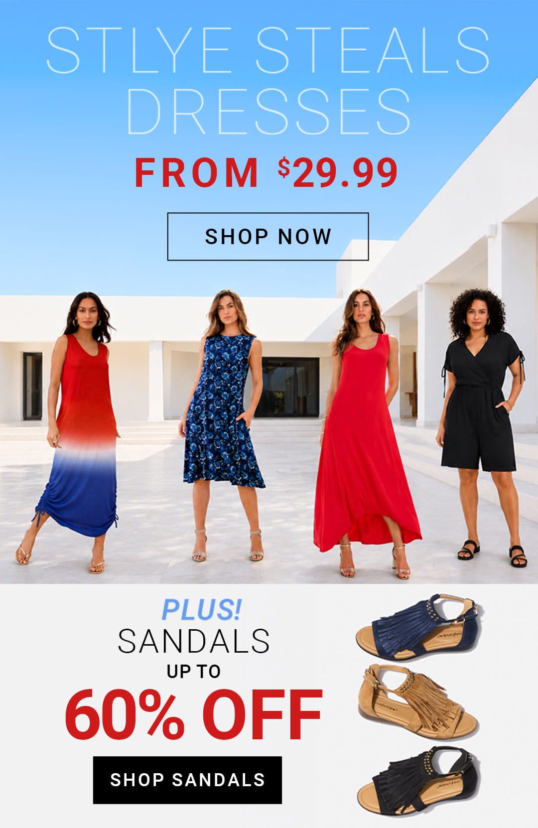 Style Steals — Dresses from $29.99 & Sandals Up to 60% Off