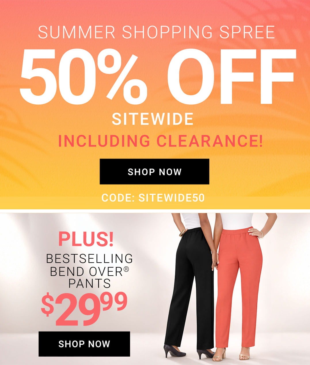 Summer Shopping Spree — 50% Off Sitewide Including Clearance