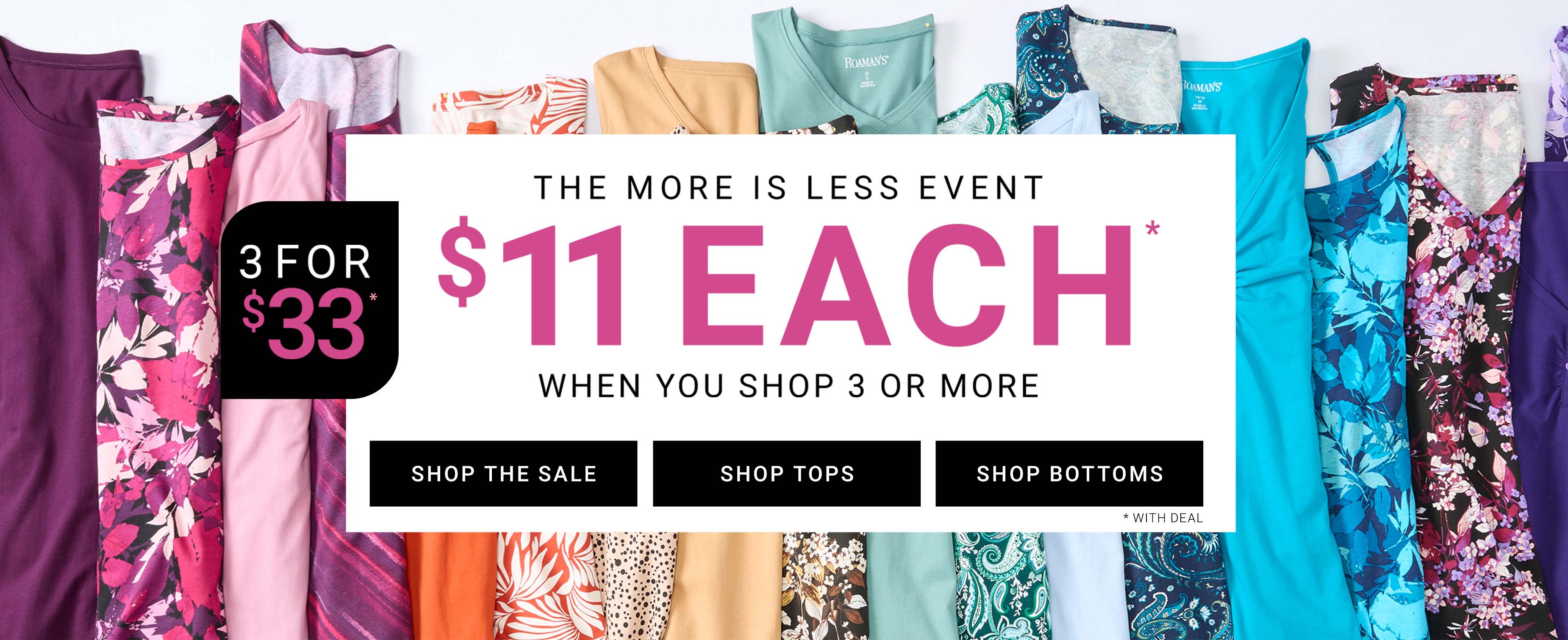 shop the 3 FOR $33 SALE