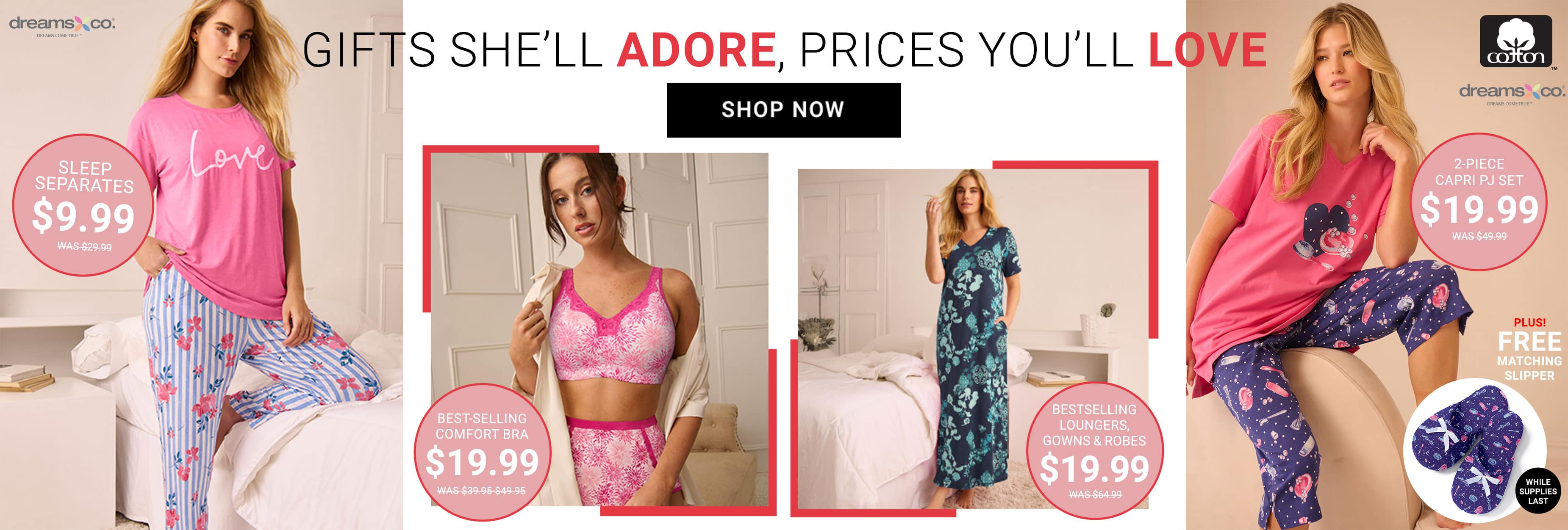 Gifts she'll adore, prices you'll love – Shop intimates and sleepwear sale