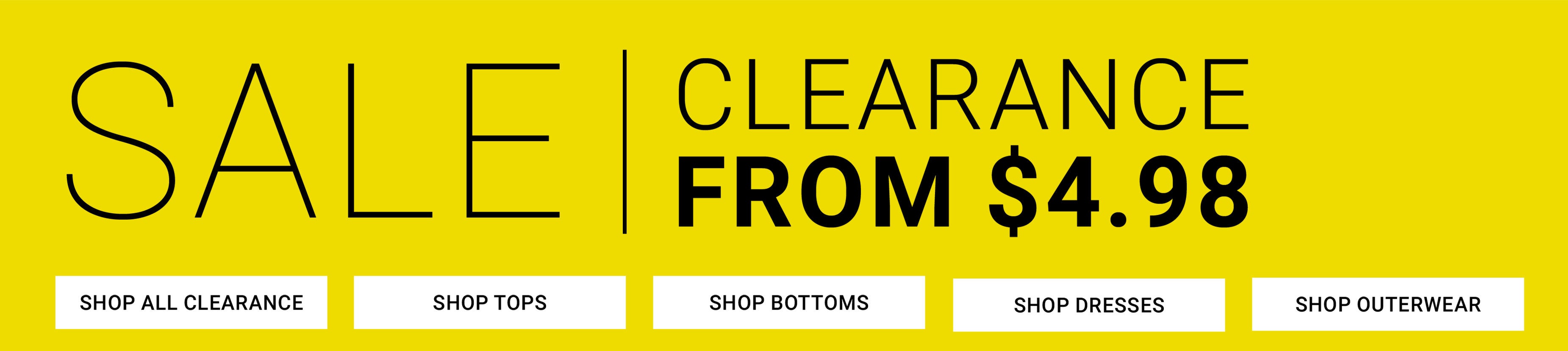 Sale — Clearance From $4.98
