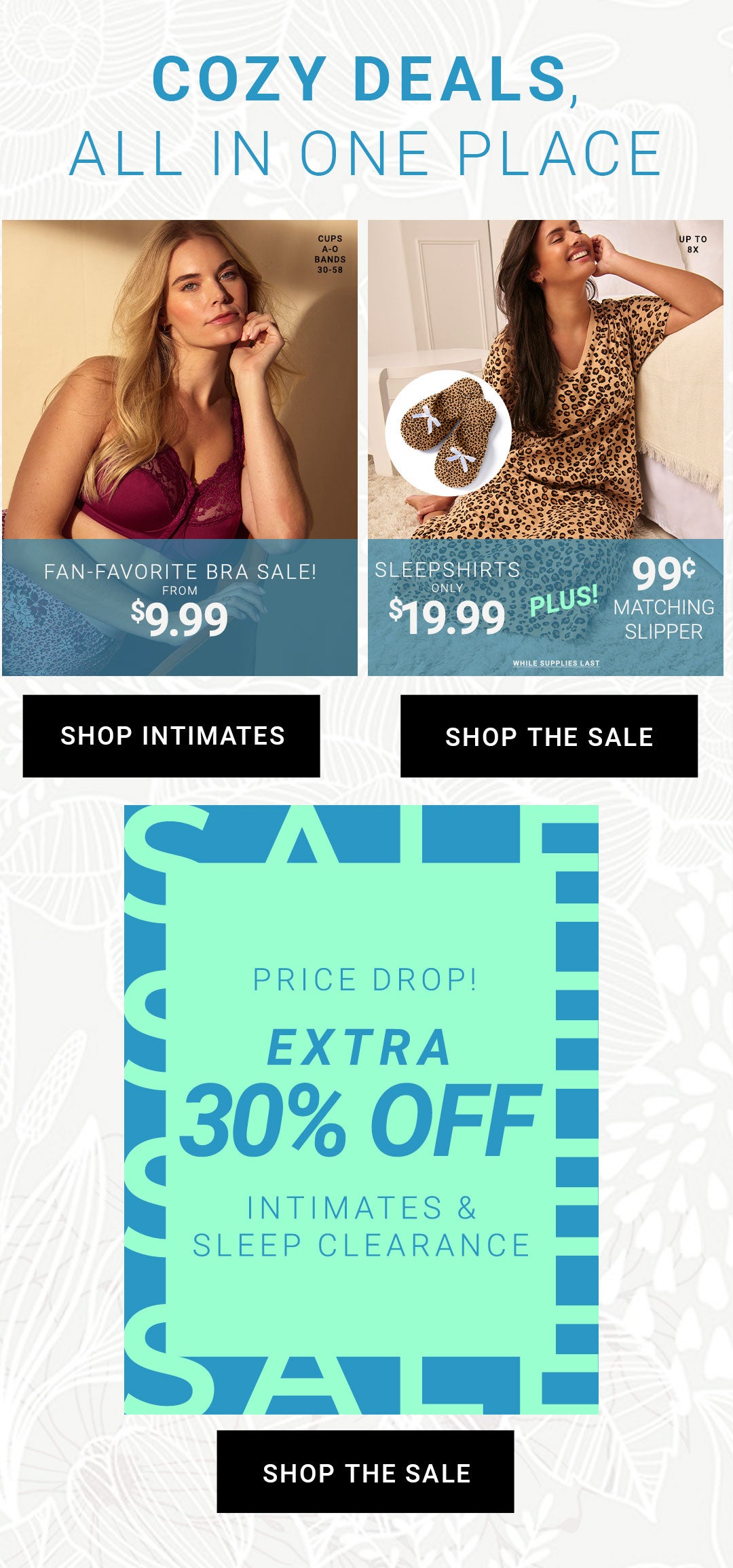 Cozy Deals All In One Place — Shop Intimates, Sleepwear, and Clearance