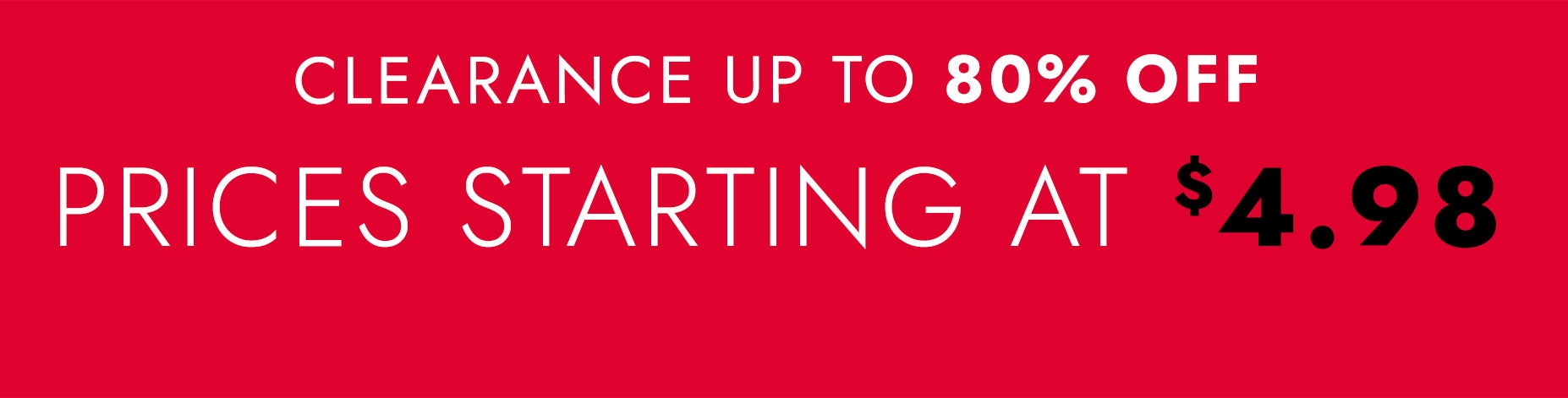 up to 80% off clearance