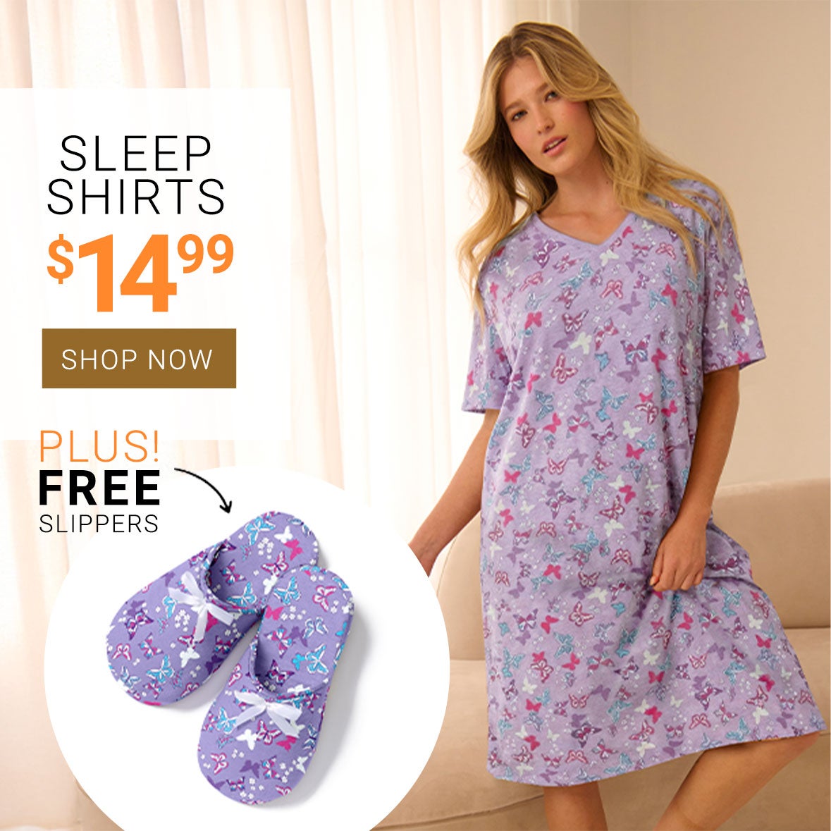 Sleep Shirts from $14.99 — Plus Free Slippers