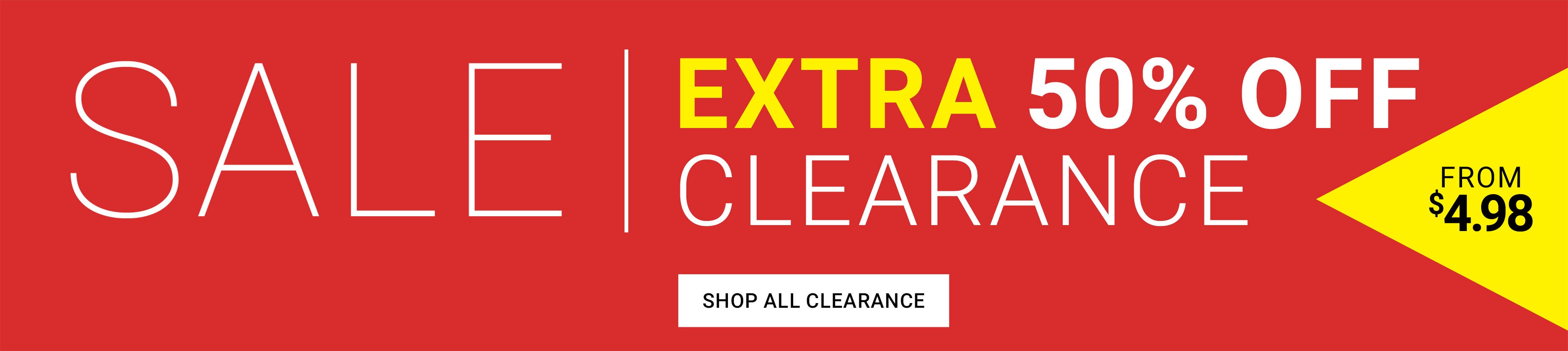 Sale — Extra 50% Off Clearance From $4.98 — Shop All Clearance