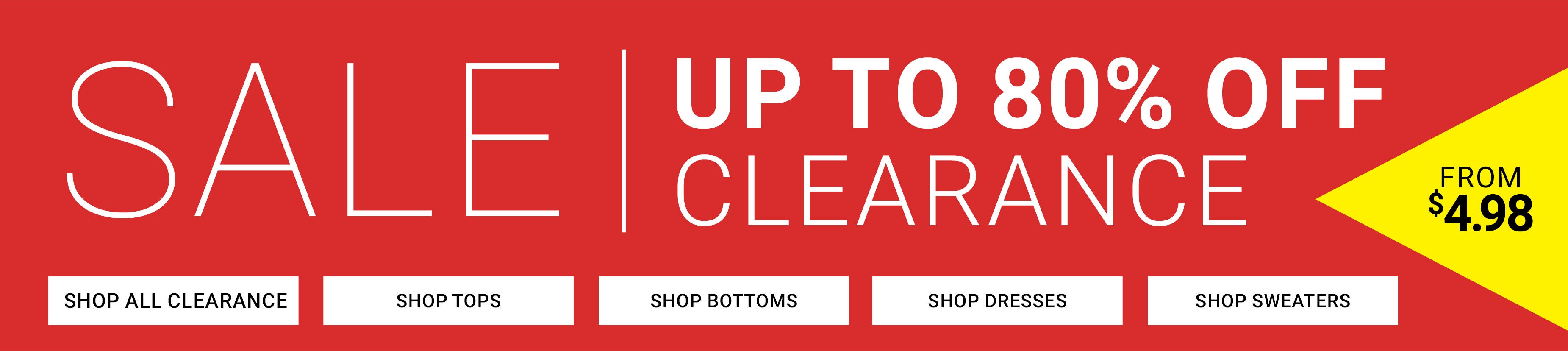 Sale Up To 80% Off Clearance From $4.98