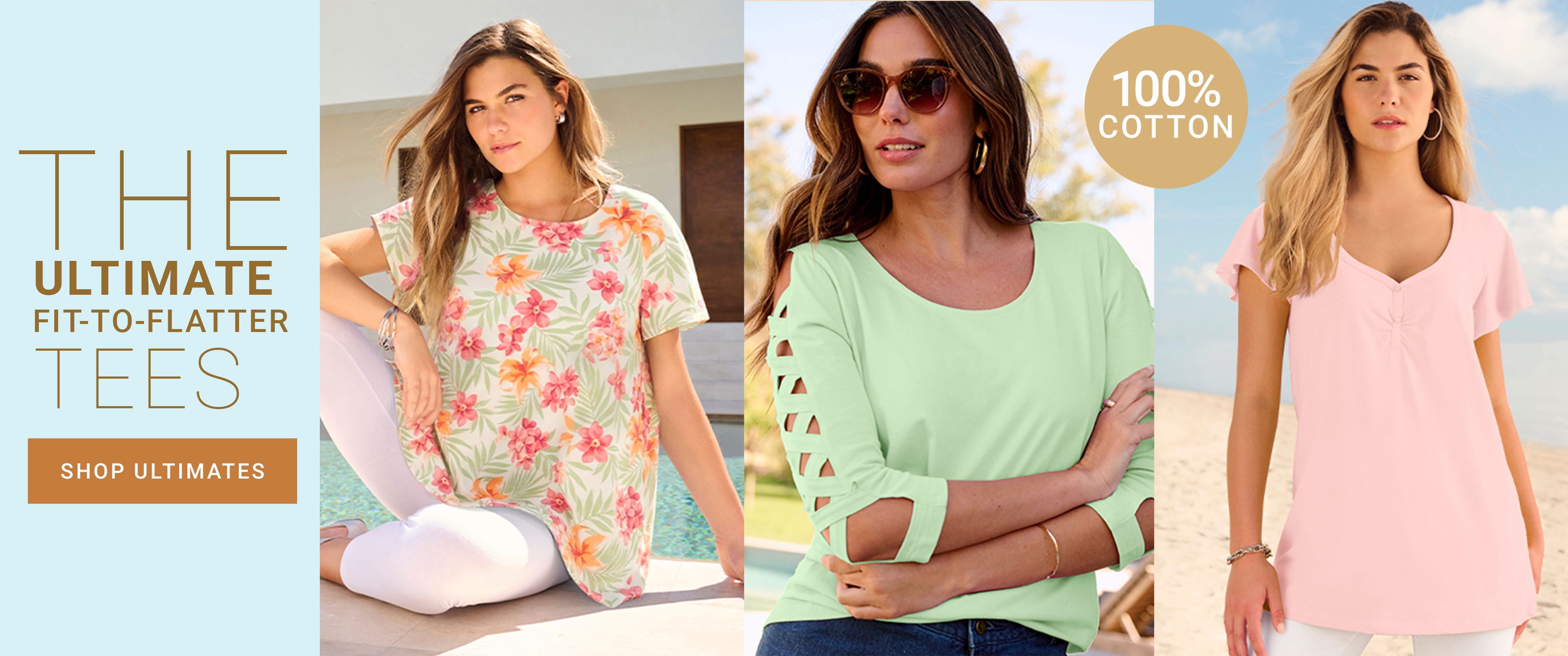 The Ultimate Fit-To-Flatter Tees — 100% Cotton — Shop Ultimates