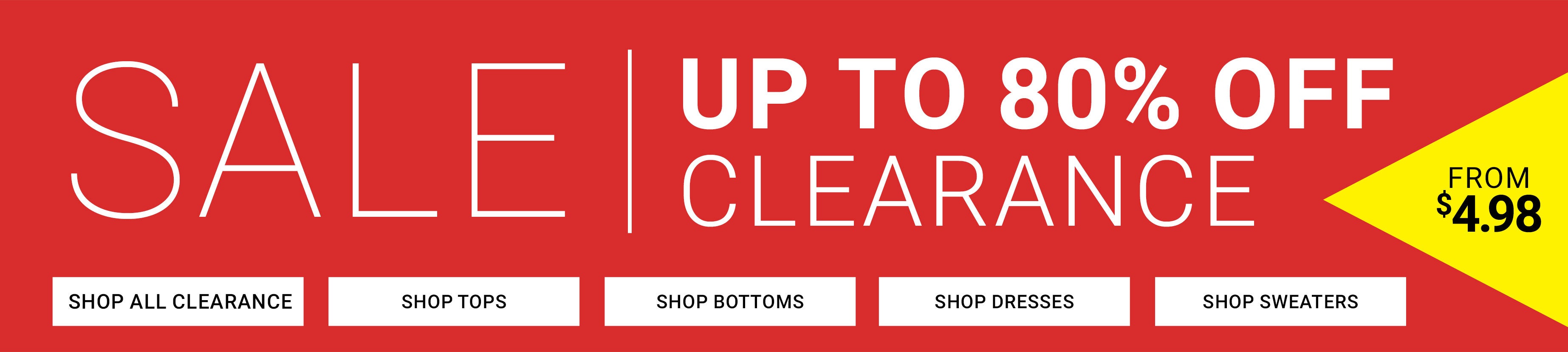Sale Up To 80% Off Clearance From $4.98