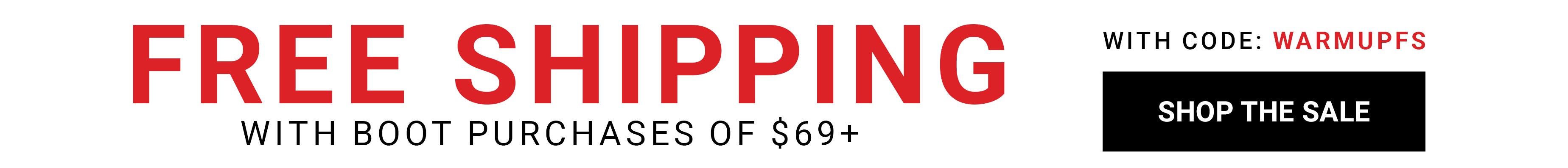 shop free shipping with boot purchase of $69+