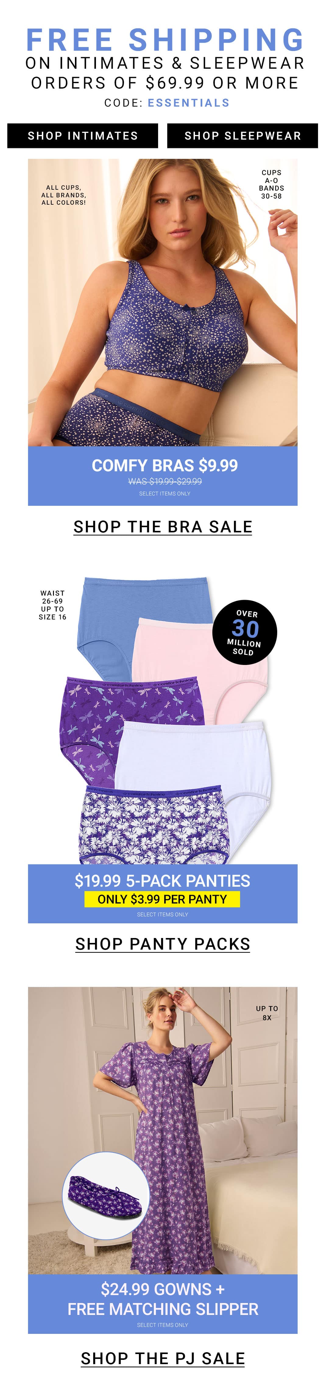 Shop Intimates and Sleepwear