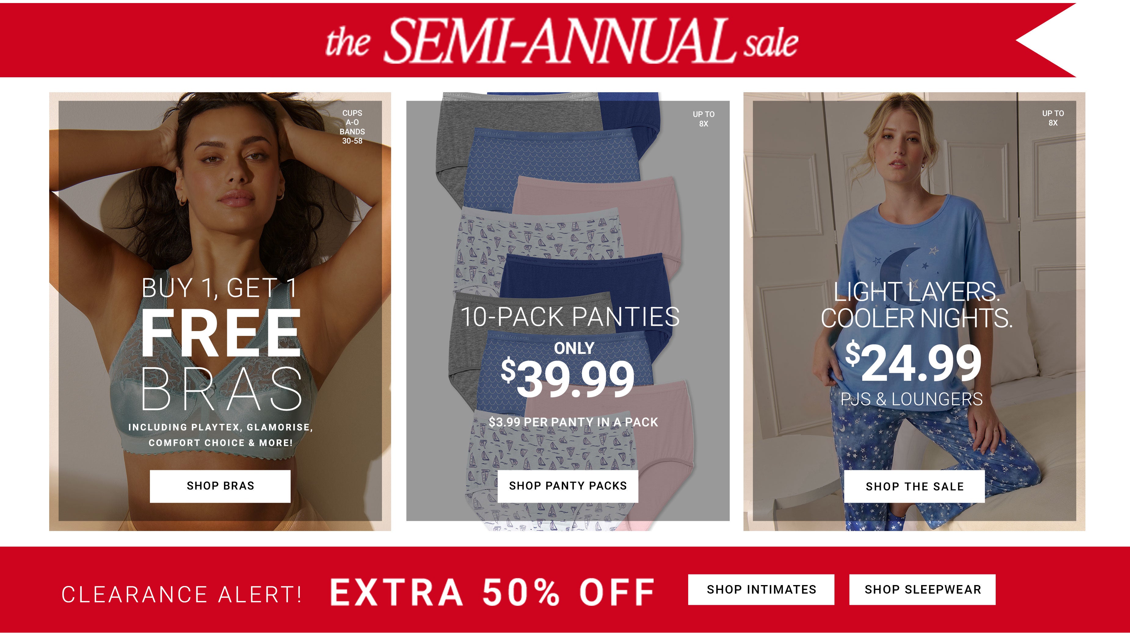 Semi-Annual Sale — Bras, Panties, Sleep & Clearance Intimates