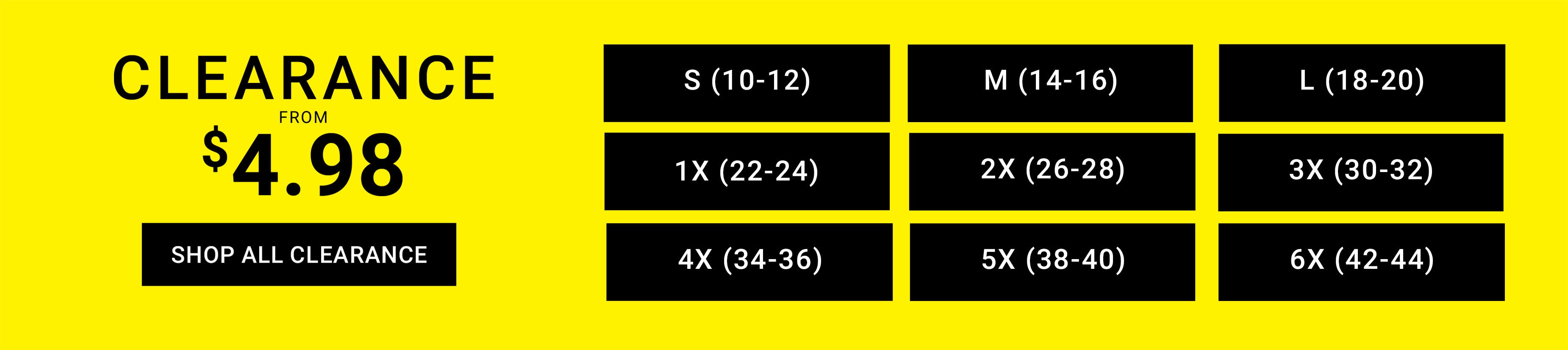 Clearance from $4.98