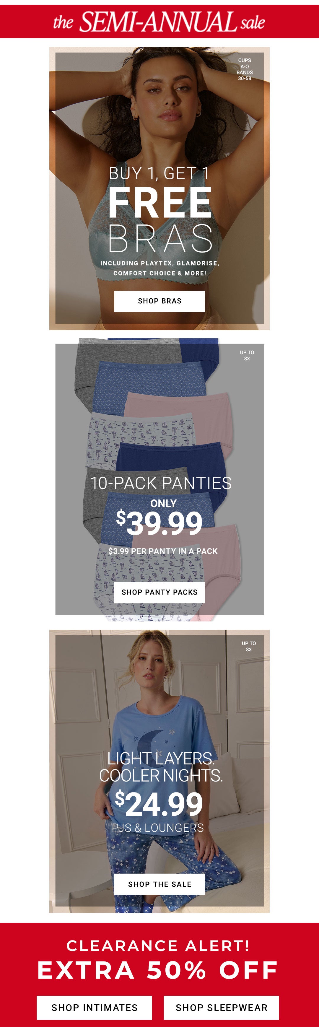 Semi-Annual Sale — Bras, Panties, Sleep & Clearance Intimates