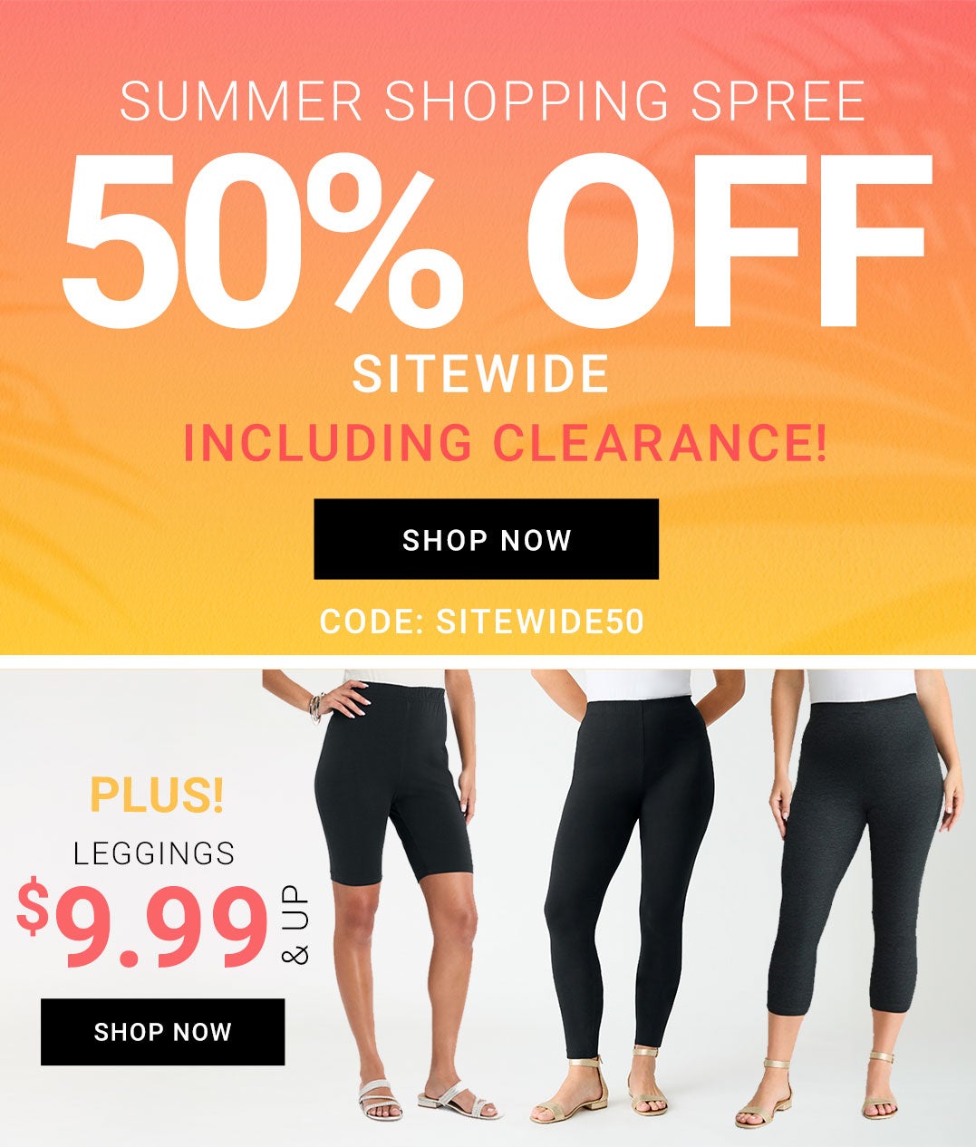 Summer Shopping Spree — 50% Off Sitewide Including Clearance