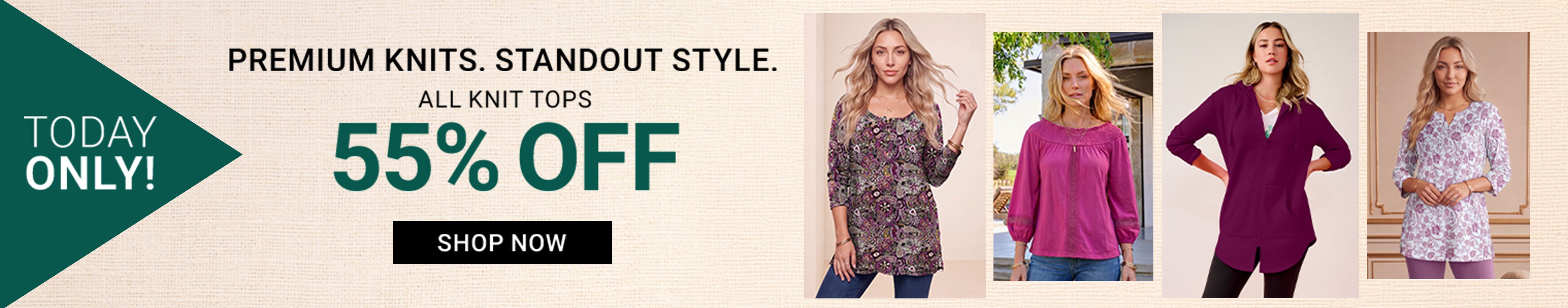 Today Only! Premium Knits. Standout Style. — All Knit Tops, 55% Off — Shop Now