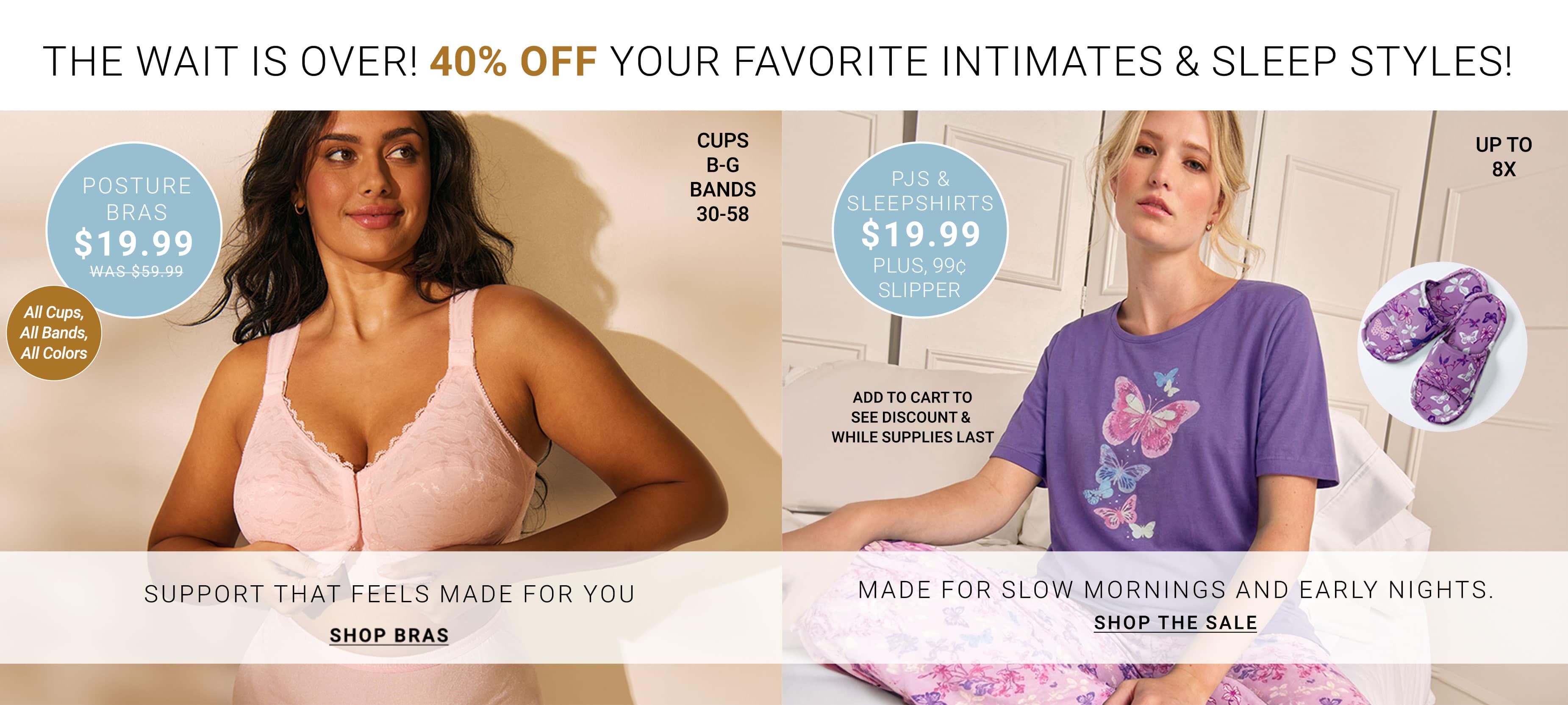 Shop Bras and Sleep at Roaman's