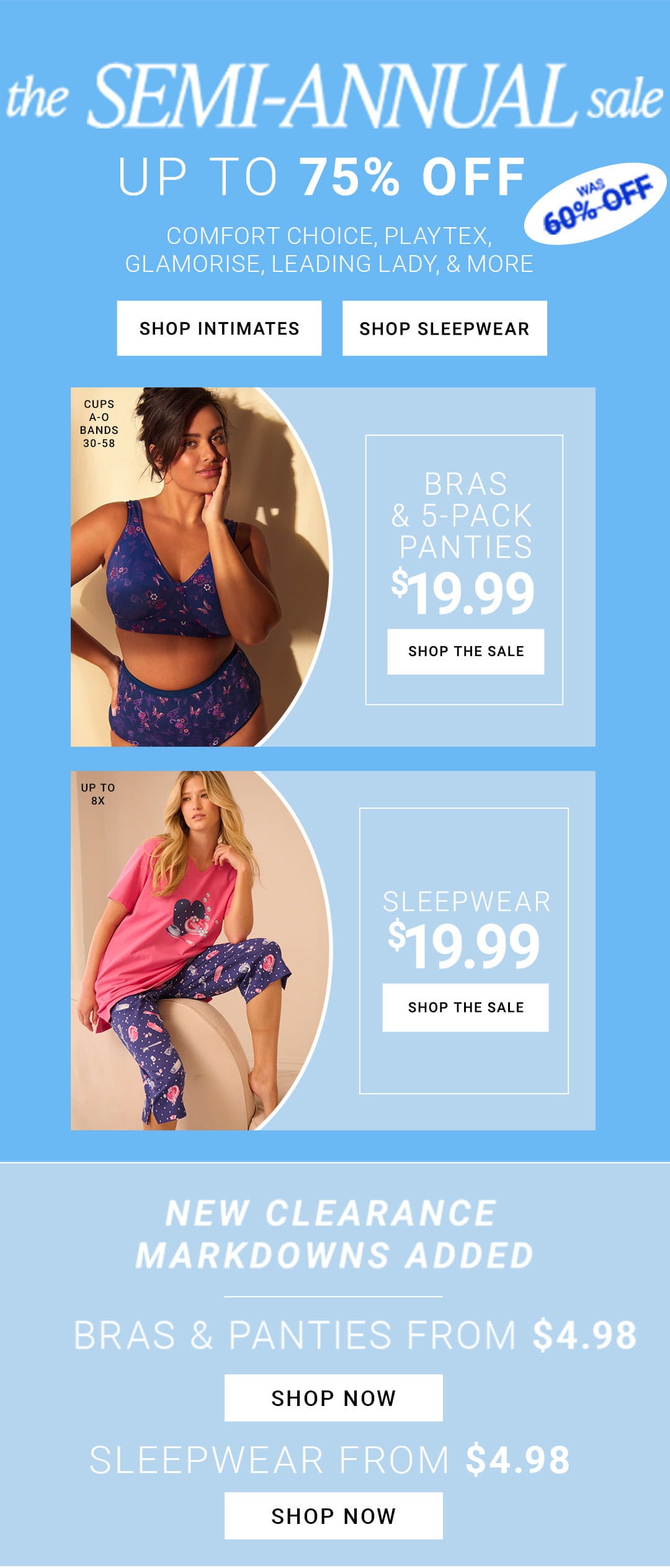 Semi-Annual Sale — Intimates & Sleepwear