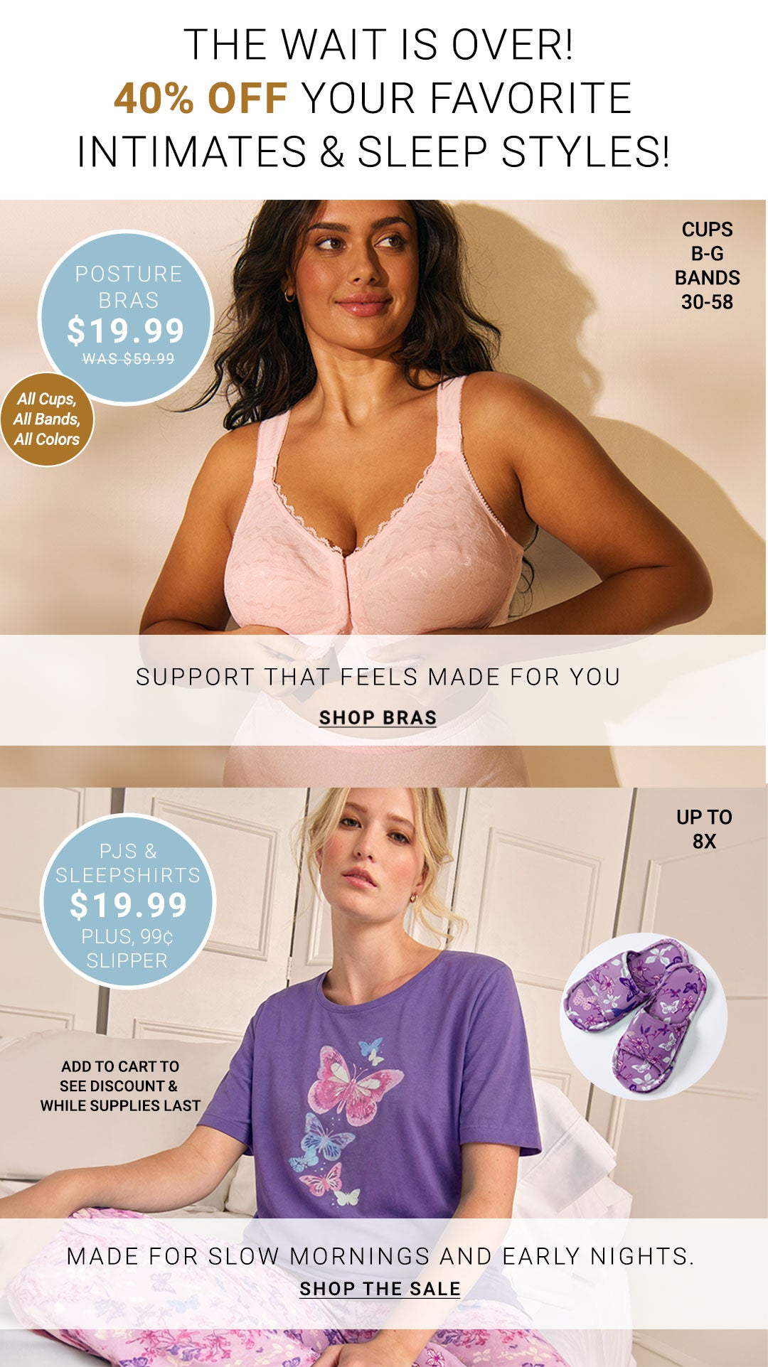 Shop Bras and Sleep at Roaman's