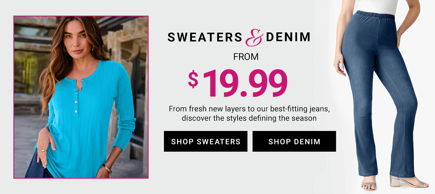 Sweaters & Denim From $19.99 — Shop Denim