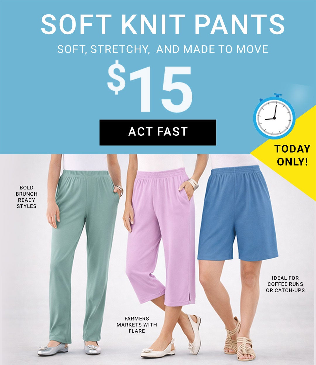 One Day Sale — Soft Knit Pants $15