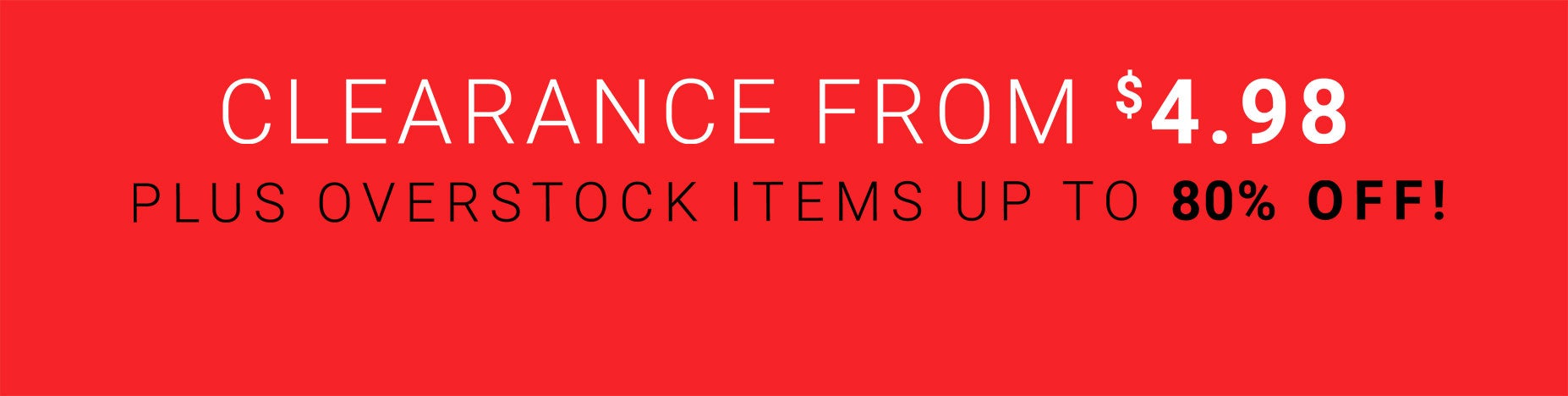 up to 80% off clearance