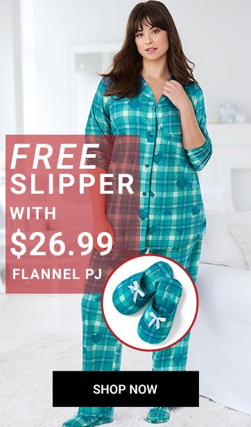 Flannel PJ — Free Slipper With $26.99 — Shop The Sale