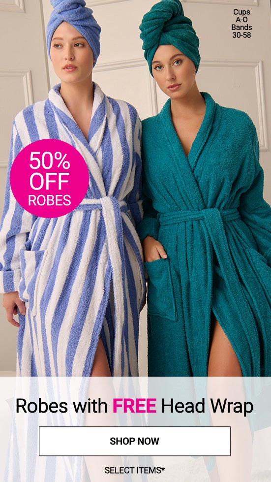 50% off Robes + Free Head Wrap shop now