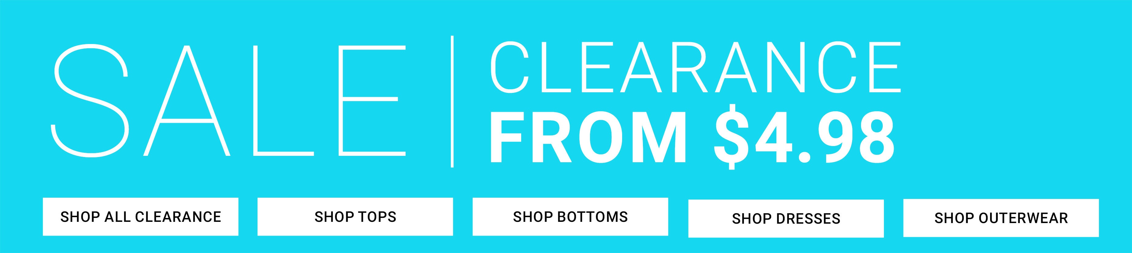 Clearance from $4.98